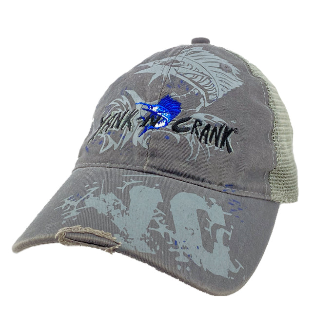 Gray Mesh SAILFISH Yank-N-Crank Hat