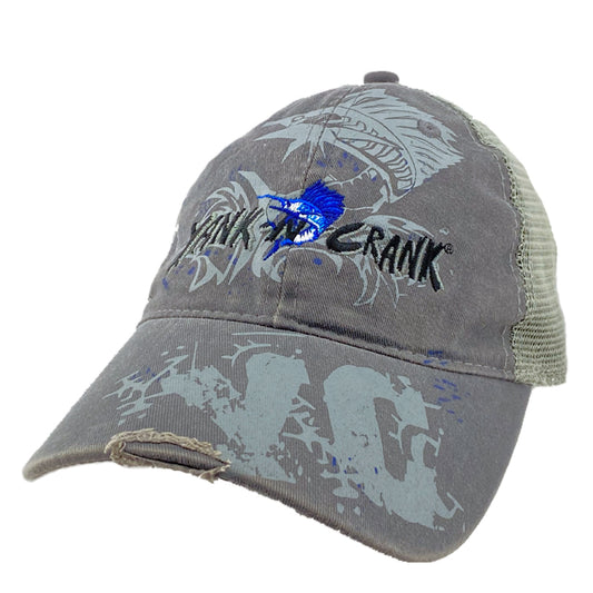 Gray Mesh SAILFISH Yank-N-Crank Hat